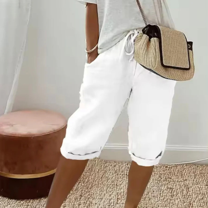 HEATHER | SOFT TAILORED CAPRI SHORTS