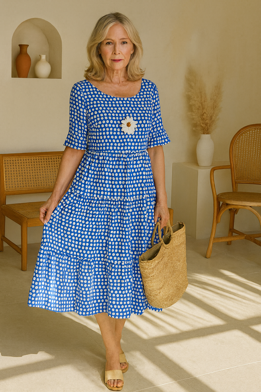 STELLA | SHORT-SLEEVE MIDI DRESS