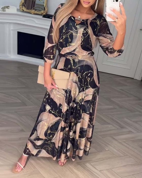 CAMILLE | PRINTED CHIFFON DRESS