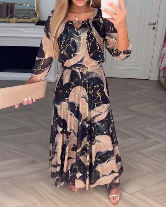 CAMILLE | PRINTED CHIFFON DRESS