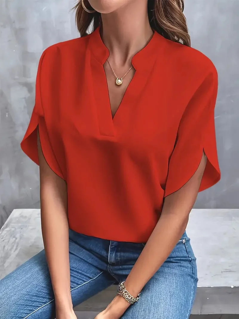 ALICE | SOFT ELEGANT V-NECK BLOUSE