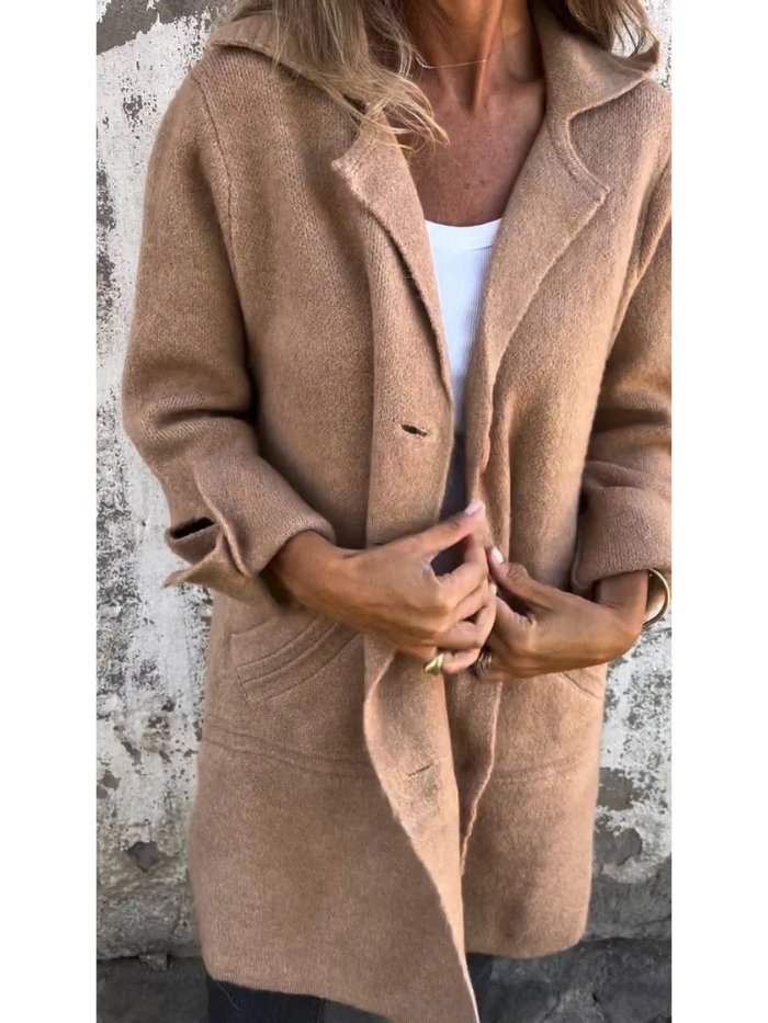 MIRANDA | LAPEL COLLAR BUTTON-FRONT COAT